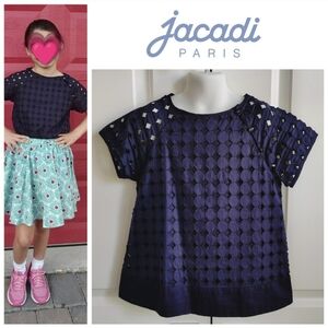 Jacadi Paris Navy Eyelet Blouse (French Brand)